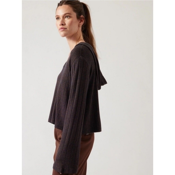 NWOT ATHLETA Harmony Pose Hoodie Sweatshirt, L, Mahogany Heather - Picture 2 of 8